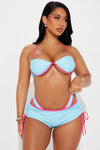 Fly Me To St. Tropez 3 Piece Shorts Set - Blue/combo