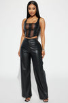 Taylor Faux Leather Pant - Black