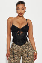 Only For Tonight Lace Corset Top - Black