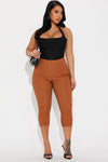 Just A Girl Capri Pant - Camel