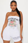 Ed Hardy Skull Romper - Off White