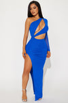 Eyes on Me Rhinestone Mesh Maxi Dress - Royal