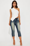 That's Right Stretch Denim Capris - Dark Wash