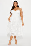 Isn't She Lovely Lace Midi Dress - White