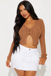 Mollie Ribbed Cardigan - Brown