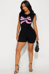 I'm Just A Girl Sweater Romper - Black/combo