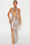 Alexis Metallic Maxi Dress - Gold