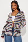 Meet Me There Striped Cardigan - Multi Color