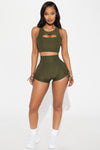 The Best Assets Textured Scrunch Butt Active Short - Olive