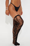 Send Me Roses Lace Thigh Highs - Black