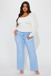 Simply Basic Stretch Straight Jeans - Light Wash