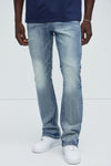 Gabriel Stacked Slim Flare Jeans - Light Blue Wash