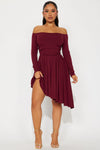 Runaway With Me Mini Dress - Wine