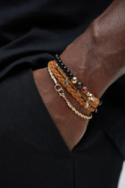 Rope 'Em In Bracelet Set - Black/Brown