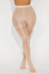 Tummy Control Sheer Mesh Tights - Nude