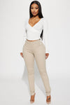 Skinny Uniform Pants - Khaki