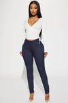 Skinny Uniform Pants - Navy