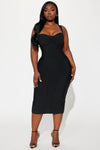 Cierra Bandage Midi Dress - Black