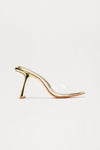 Amina Heeled Mules - Gold