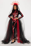 Queen Of Death 3 Piece Costume Set - Black/Red