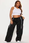 Street Vibe Wide Leg Jogger - Black/White