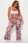 Stop Overthinking Wide Leg Cargo Pant - Pink