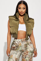 Winter Date Puffer Vest - Olive