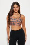 High Spirited Leopard Sports Bra - Brown