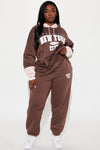 NY Baby Fleece Jogger Set - Brown