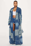 Don't Talk Loud Denim Trench Coat - Vintage Wash