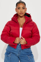 Up And About Puffer Coat - Red