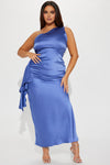 Dalia Satin Gown - Blue