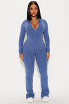 Luna Zip Up Jumpsuit - Blue