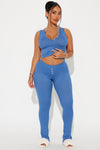 Cute And Comfy PJ Pant Set - Slate Blue