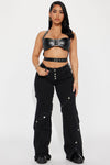 Upgrade You Stretch Wide Leg Jean - Black