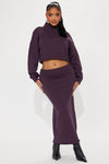 Hayden Sweater Skirt Set - Eggplant