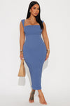 Thoralina Textured Midi Dress - Blue