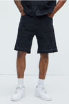 Interstellar Relaxed Denim Shorts - Black