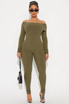 Clarisse Ribbed Jumpsuit - Olive