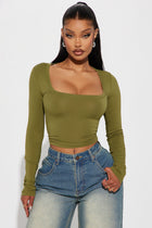 Sonia Square Neck Top - Green