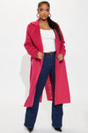 Camile Trench Coat - Fuchsia