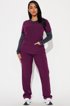 Working Overtime 4FLEX Uniform Scrub Pants - Wine