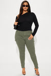 Don't Tempt Me Skinny Pant - Olive