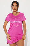 Hashtag Heartbreaker PJ Sleep Shirt - Fuchsia