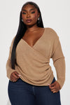 Elianna Wrap Top - Taupe