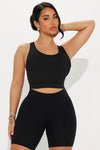 Zen Ribbed Bra Top - Black