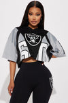 Raiders Cropped Mesh Top - Black