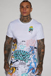 Looney Tunes Press Ratio High Short Sleeve Tee - White