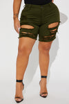 Gone Fishing Shorts - Olive