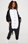 Mini Kitty Cat Plush Costume Onesie - Black/White